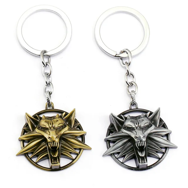 US $2.31 ZXMJ Wizard 3 Wild Hunt Game Key Chain Metal wolf head keyring Gaming Peripherals Zinc alloy Wolf h