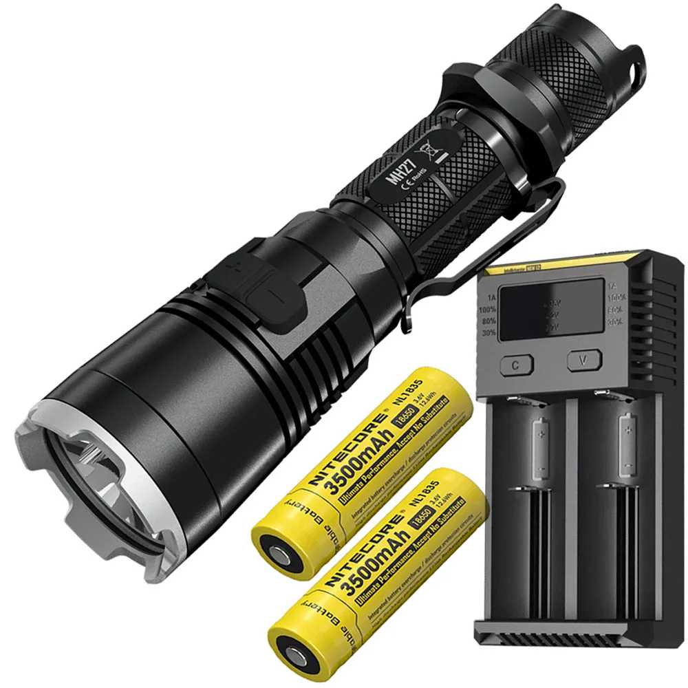 NITECORE MH27 тактический фонарь XP-L HI V3 Белый Красный Зеленый Свет Макс 1000 люмен дальность луча 462 м ручной фонарь - Испускаемый цвет: MH27 NL1835 I2