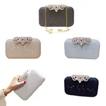 Модная женская цветочная вечерняя сумочка Стразы Женская сумка-клатч женские элегантные свадебные вечерние сумочки на цепочке