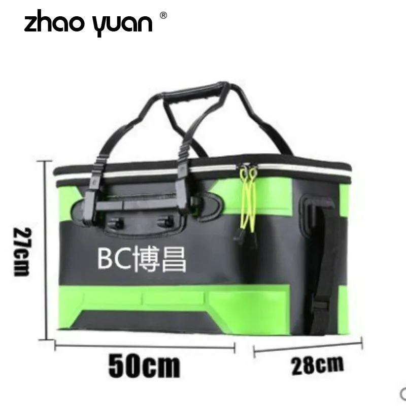 Portable  Folding EVA Bucket Outdoor Fishing Gear 45/50cm Handle Leakproof Tackle Bag Fishing Accessories Tackle Storage Bag