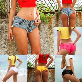 

Summer Women's Trendy Jeans Shorts Hot Nightclub Low Waist Sexy Women's Jeans Low Waist Super Mini Shorts Jean Femme #35