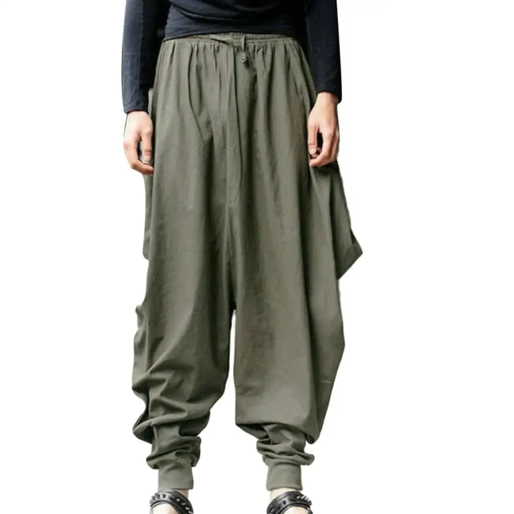 Vintage Solid Color Loose Sports Harem Wide Leg Long Trousers