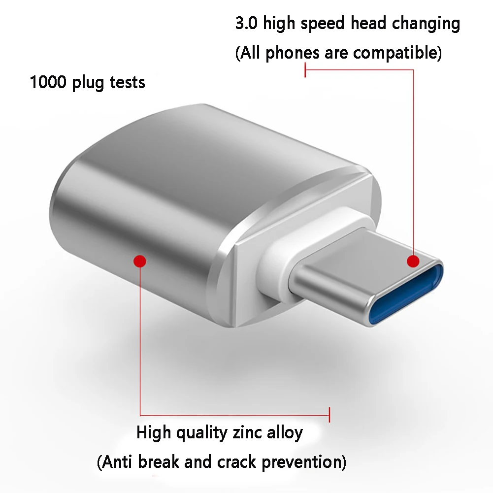 Otg-адаптер от Алюминий Alloy Micro передачи данных Тип C до USB универсальные аксессуары Портативный Конвертер Мобильного телефона прочный