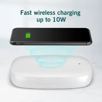 

Sterilizer Box UV Cell Phone Sanitizer and Wireless Charger Multi-Function Disinfection Box - Charger & Aromatherapy