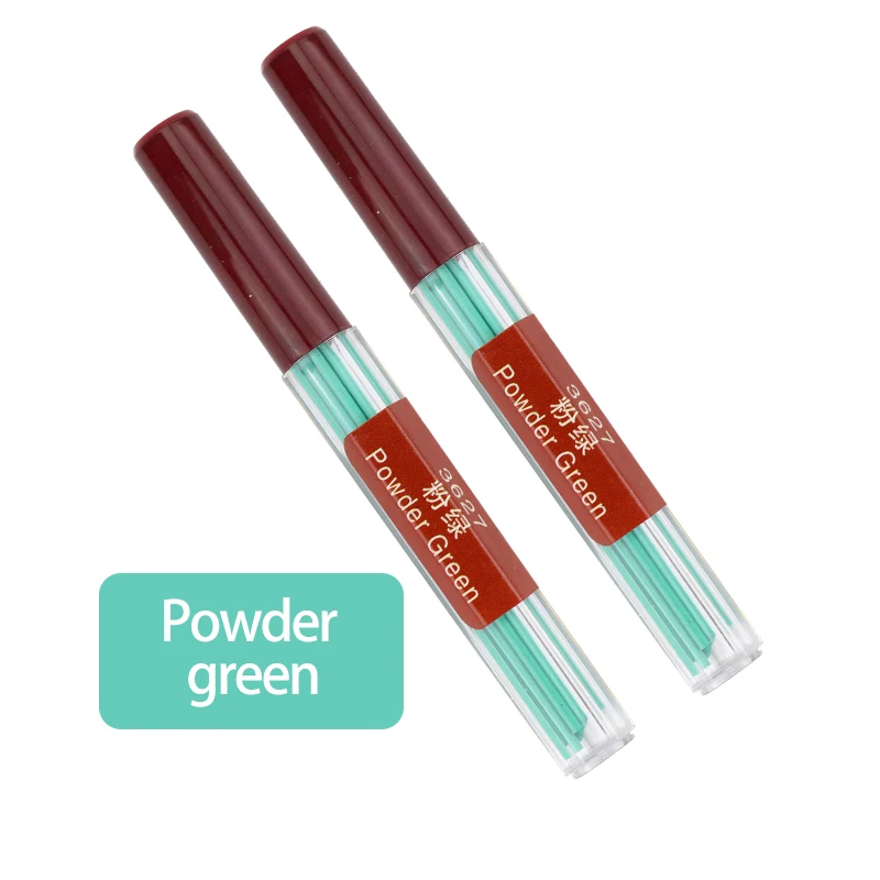 Powder-green-2pcs DEDEDEPRAISE пресс-тип автоматические/механические стержни для карандаша 2,0 мм 36 цветов Замена Цвет карандаш грифель толстый грифель/сердечник/заправка - Цвет: Powder-green-2pcs