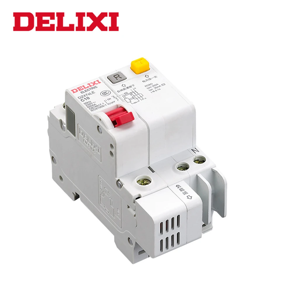 DELIXI RCBO DZ47sLE 1Pole + N C Тип 10А до 63A автоматический выключатель остаточного тока с