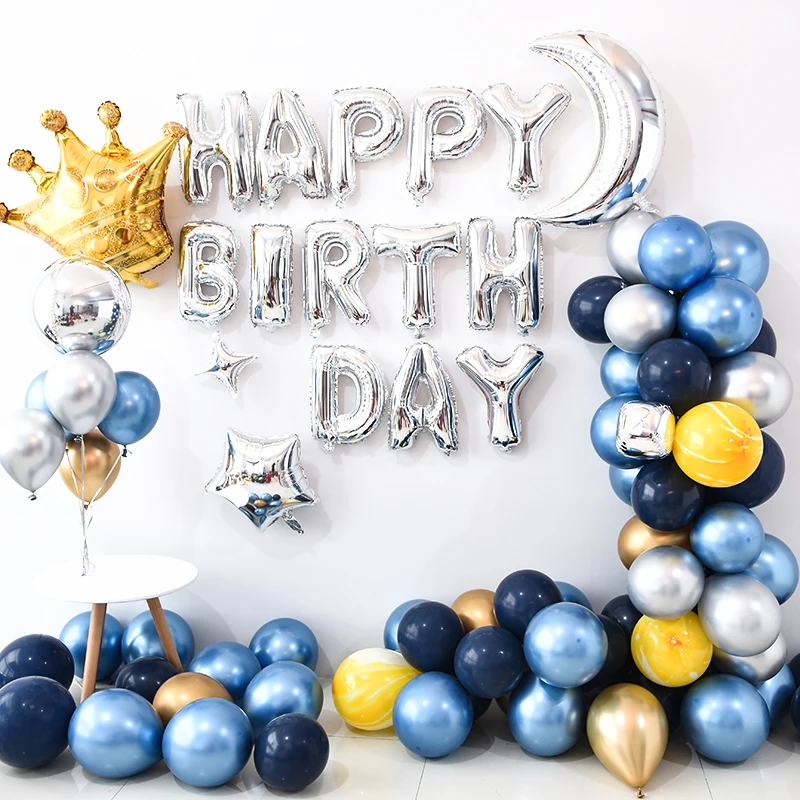 Синие вечерние воздушные шары арочный комплект Детский мальчик День рождения воздушные шары украшения душ для ребенка пол reveal Enfant Декор день рождения