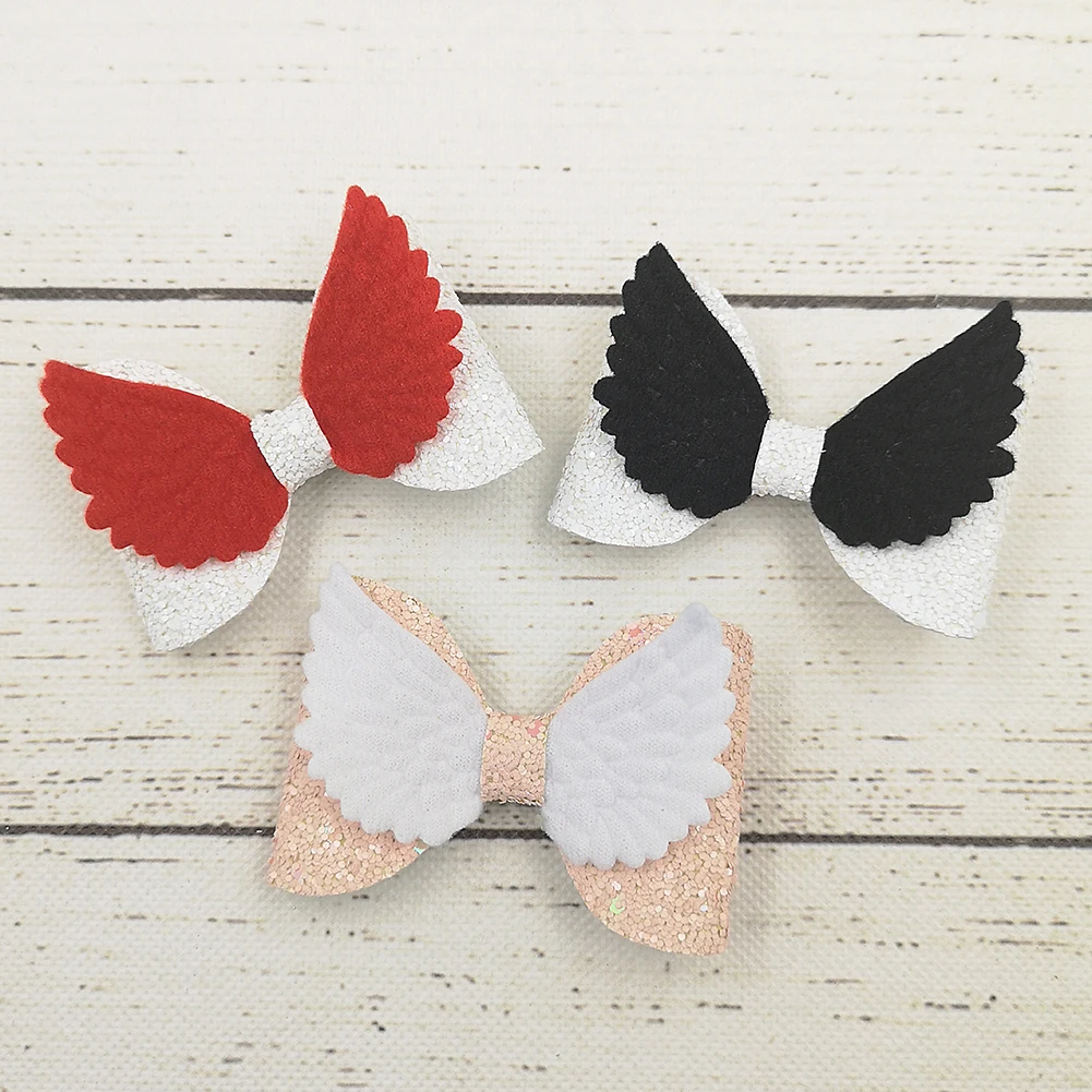 mix Lovely Glitter Hair Pins Baby Girls Hair Accessories Angel Wing Princess Headdress Korean Barrette Hairpin Cute Kids Hair Clip - Цвет: mix