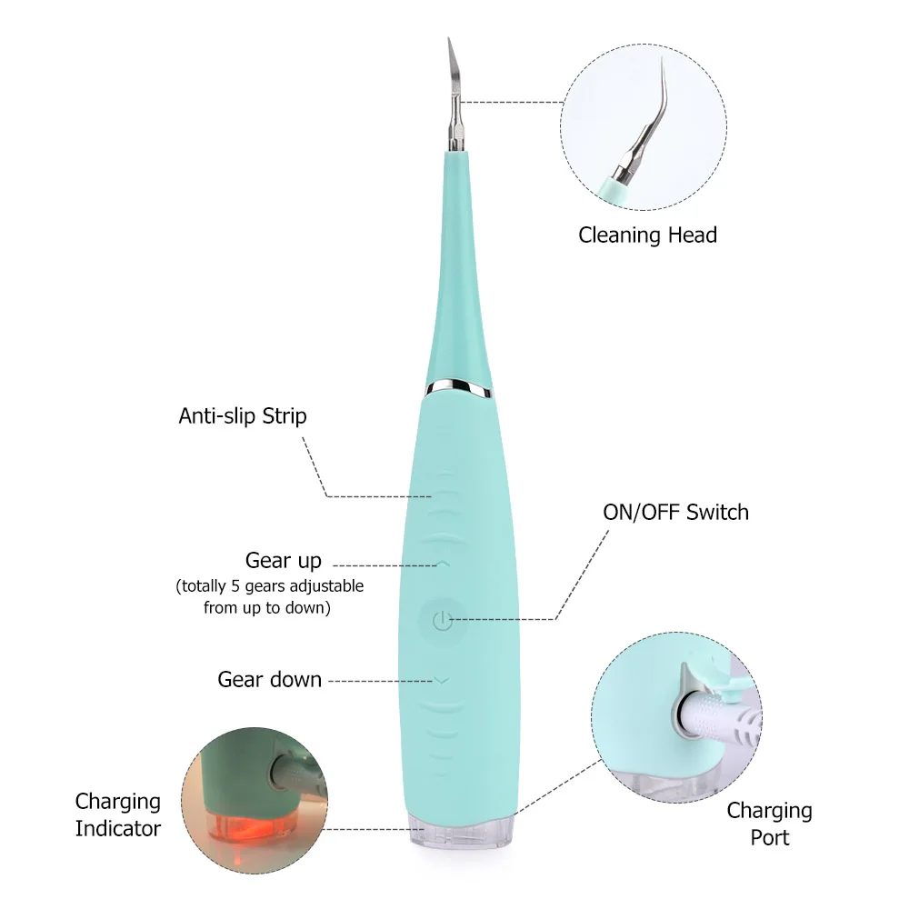 Отбеливание зубов, удаление зубных пятен для домашнего использования, инструменты для удаления пятен зубов, usb-зарядка, высокочастотные вибрационные инструменты для стоматолога