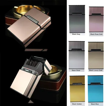 

1Pcs Pocket Box Men Gift Smoking Accessories Aluminium Alloy Cigarette Boxes Cigar Storage Container Tobacco Holder