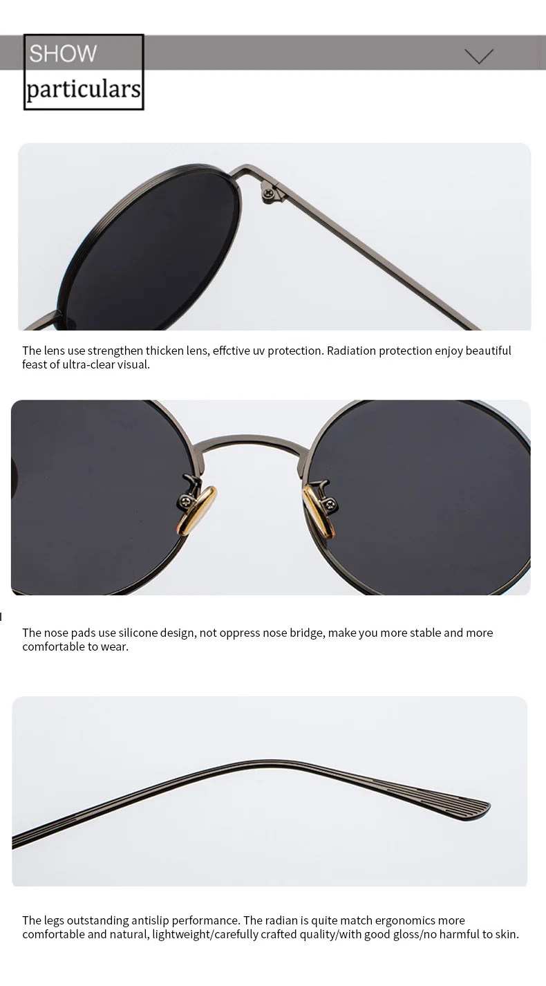 OEC CPO Classic Men Round Sunglasses Women Metal Frame UV400 Sun Glasses Men's Female Fashion Eyewear O90 guess sunglasses