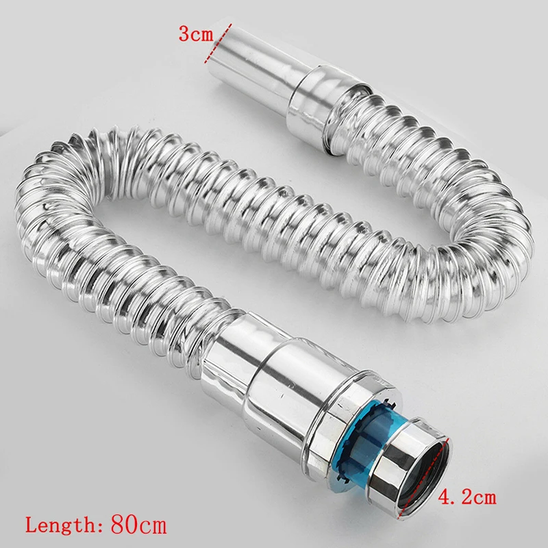 Гальваническая канализационная труба хромированная Серебряная Гибкая раковина водосток