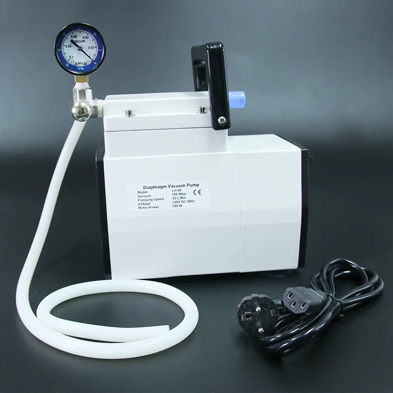 Lab Portable Oilless Diaphragm Vacuum Pump 30L/min with Rubber Tube