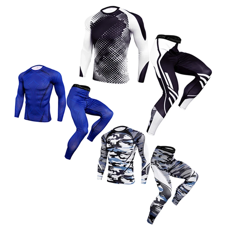 

Compression Men's Sport Suits Quick Dry Running sets High Quality Clothes Sports Joggers Training Gym Fitness Tracksuits Running