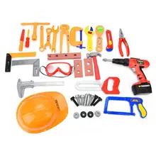 Высокое моделирование электрическая дрель шлем ремонт ящик для инструментов Игрушка Обучение Ранние развивающие игрушки для детей подарок