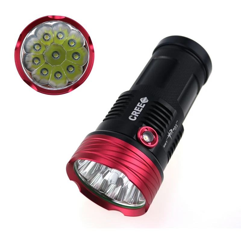 

Ultra bright waterproof T6x10 bead powerful torch light 18650x4 battery 3 switch modes 10000lumens flashlight SKU:K10