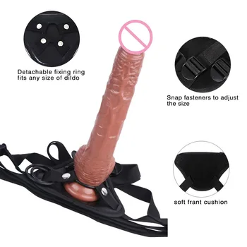 Women's Strap-on Huge Realistic Dildo for Women Strapon Dildos with Rings Women Strapon Harness Belt Sex Toys Big Long Dildo 3
