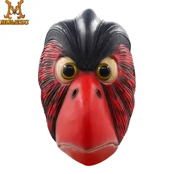 

Molezu Bird Animal Mask Halloween Costume Party Novelty Cute Mask Cardinals Latex Half Head Mask Black and Red