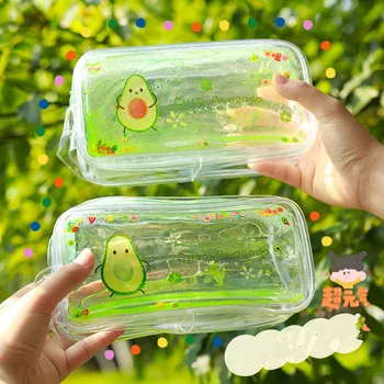 

Fashion Cosmetic Case Cute Avocado Gift Transparent Girls Women Makeup Bag Cosmetic Bag Beauty Case Kids Pouch