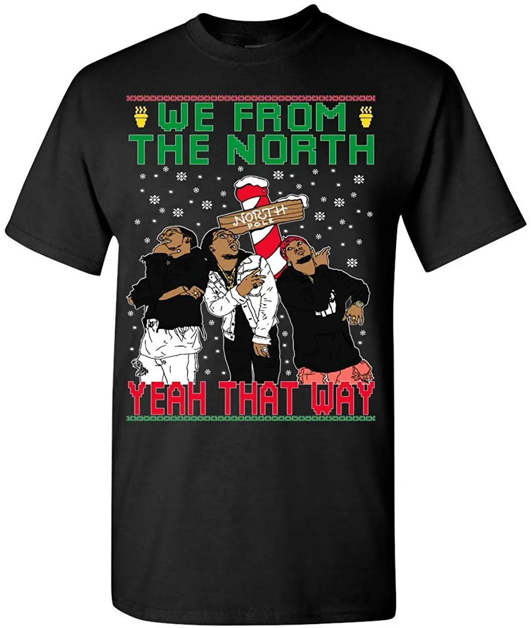 Уродливая Рождественская футболка для мужчин и женщин Migos We of The North, Мужские дышащие топы, футболка