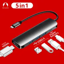 Snowkids USB C концентратора USB-C до 3,0 концентратор HDMI Thunderbolt 3 адаптер для MacBook samsung Galaxy S10 плюс huawei P30 Pro Тип C USB HUB