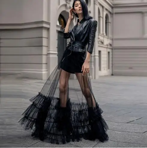 Saia Tule Saias Para Festa De Casamento Tule Preto Até O Chão