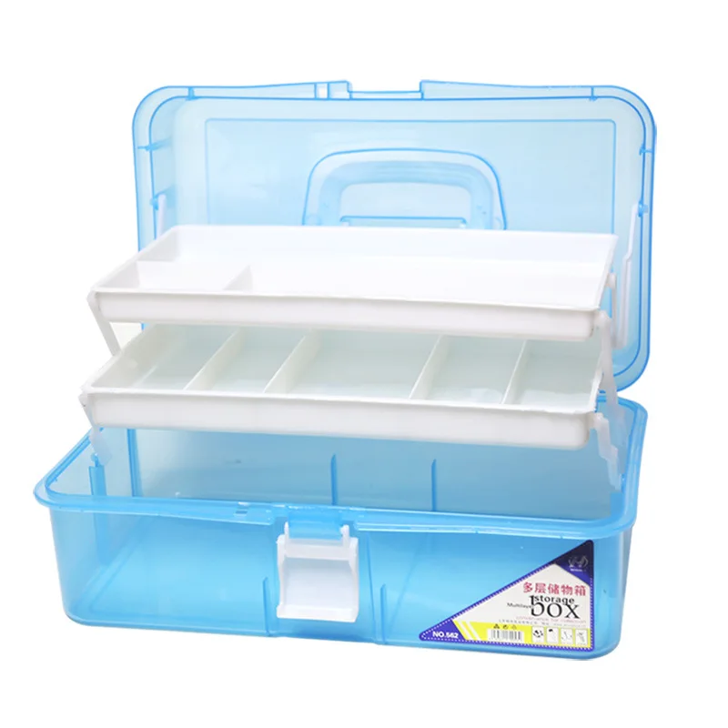 

Manufacturers Direct Sale Transparent Toolbox Thick Transparent Hand Storage Box Multilayer Multi Purpose Removable Finishing Bo