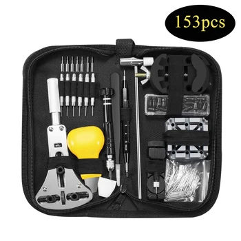 

153pcs Watchmaker Link Pin Spring Bar Tools Band Carrying Case Portable Battery Replacement Watch Repair Kit Home Storage