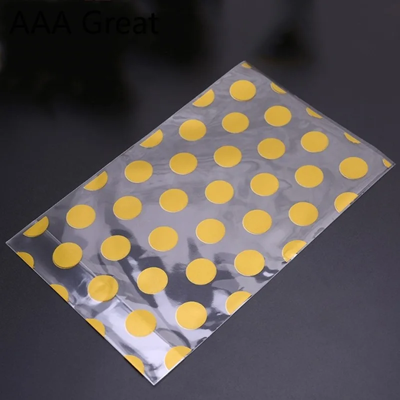AAA Great 100 шт/партия пластиковая прозрачная целлофановая точка для конфет и печенья Сумочка для подарков Свадьба День Рождения Мешки для пирожных шоколада