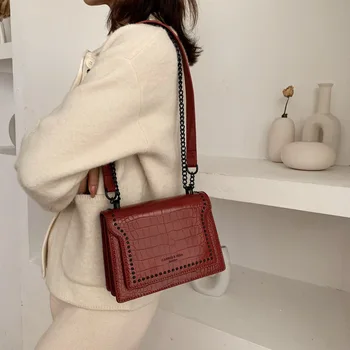 

This Year's Popular Bag Foreign Style Women's Bag 2020 Spring New Model Korean-Style Cross-Body Crocodile Chain Shoulder