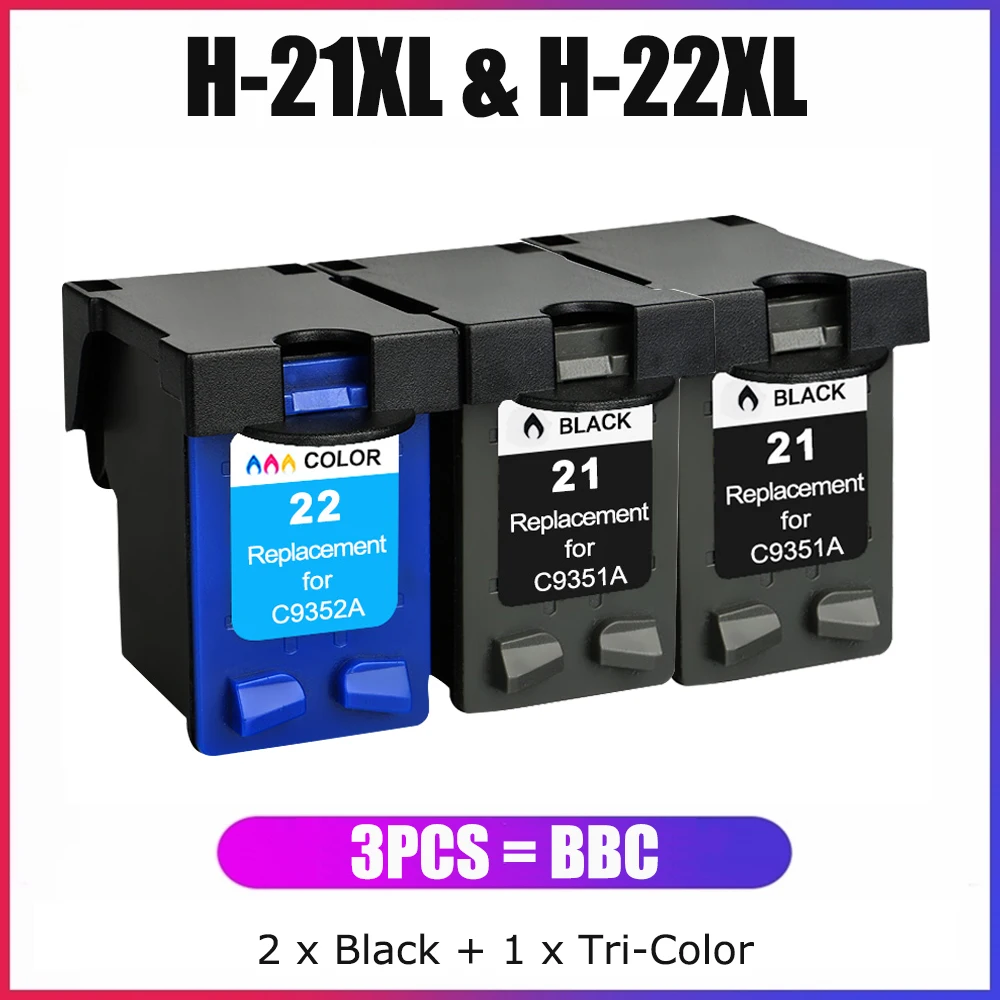 Inchiostro Yc 3X 21Xl Inchiostro 22Xl Rigenerato Per Hp 21 22 Xl Per Deskjet 2149 3910 3920 F4140 F2120 F2149 D1470 D1500 Psc 1400 1408