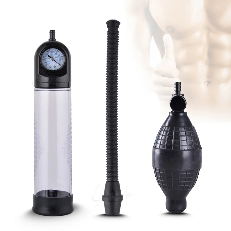 New Male Penis Enlarger Enhancer Manual Vacuum Pump With Watch Enlargement dick Extender Erotic Sex Toys for Men Gay | Красота и