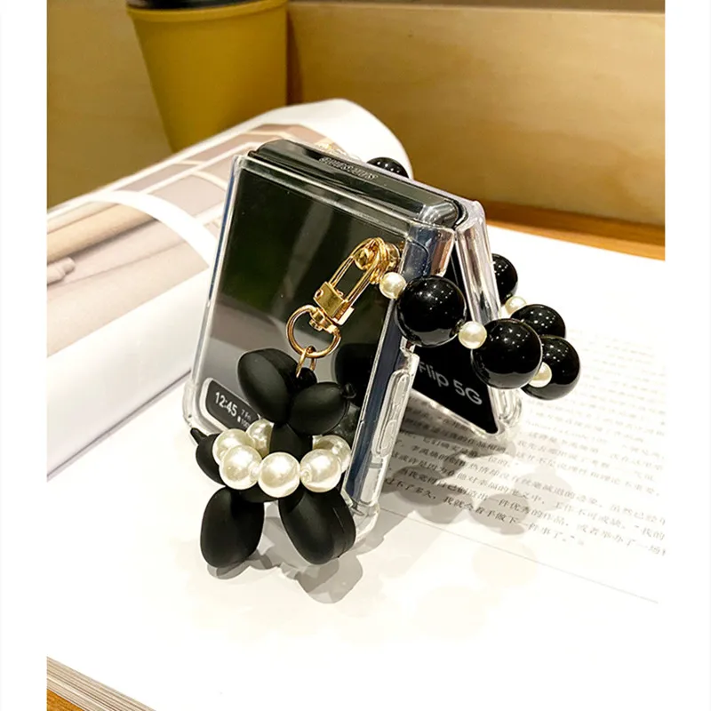 Custodia Trasparente Per Catena A Mano Per Cani Di Moda Di Lusso Per Samsung Galaxy Z Flip 5 Z Flip 4 Z Flip 3 Custodia Funda Per Galaxy Z Flip 5G Etu