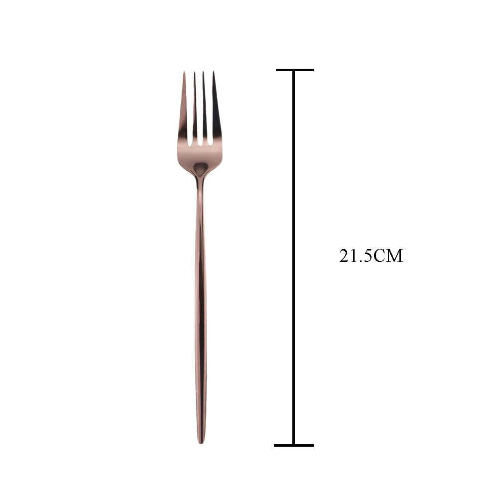 Dinner fork Розовое золото 4 шт. Посуда домашний высококачественный ужин набор зеркальных вилок кинифэ чайная ложка прибор из нержавеющей стали кухонные аксессуары - Цвет: Dinner fork