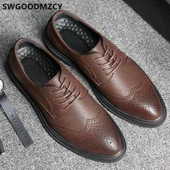 

Brogues Men Leather Dress Shoes Corporate Shoes For Men Italian Shoes For Men Erkek Ayakkabi Klasik Sapato Masculino Oxford