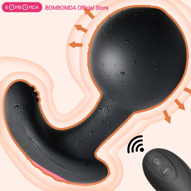 Huge Dildo Butt Plug Vibrator Remote Control Male Prostate Massager Inflatable Anal Plug Vibrator Sex Toys For Men Penis Plug 1