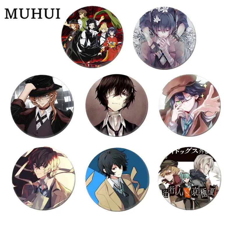 

Free Shipping Anime Pin Bungo Stray Dogs Figure Cosplay Badge Backpack Icon Button Cartoon Brooch Accessories Children Gifts