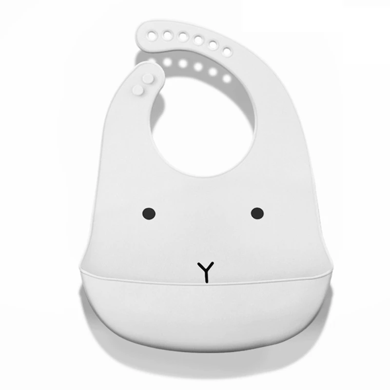 Bavoir Bébé En Silicone Avec Récupérateur - Léger, Imperméable, Lavable - Design Animaux - Sans BPA - Dès 4 Mois