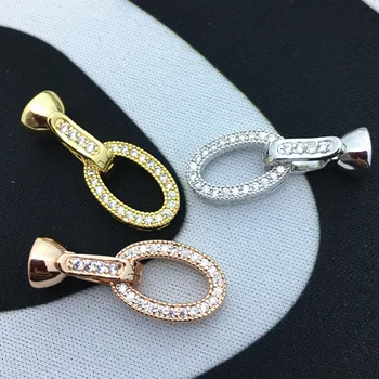 

Clasps For Jewelry Making Fastening Accessories 925 silver plating Cubic Zirconia Clasps For DIY Pearls Necklace Bracelet Clasp