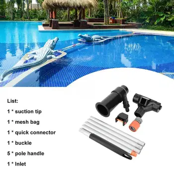 

Portable Swimming Pool Vacuum Jet Cleaning Tool 5 Pole Cleaning Detachable Suction Tip Sections Inlet Tool Connector M7I3