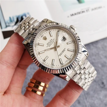 

rolex- Fashion Brand Automatic Mechanical Watches Men's Waterproof Skeleton Wrist Watch With women men Leather strap