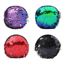 Новейший Модный Цветной Блестящий двухцветный Кошелек для монет, женский кошелек, Круглый клатч для девушек, отличное качество