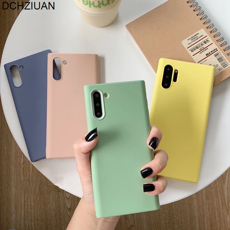

DCHZIUAN Liquid Silicone Case For Samsung Galaxy Note 10 Plus Soft TPU Phone Case Cover for Samsung S10 S10Plus Coque Para