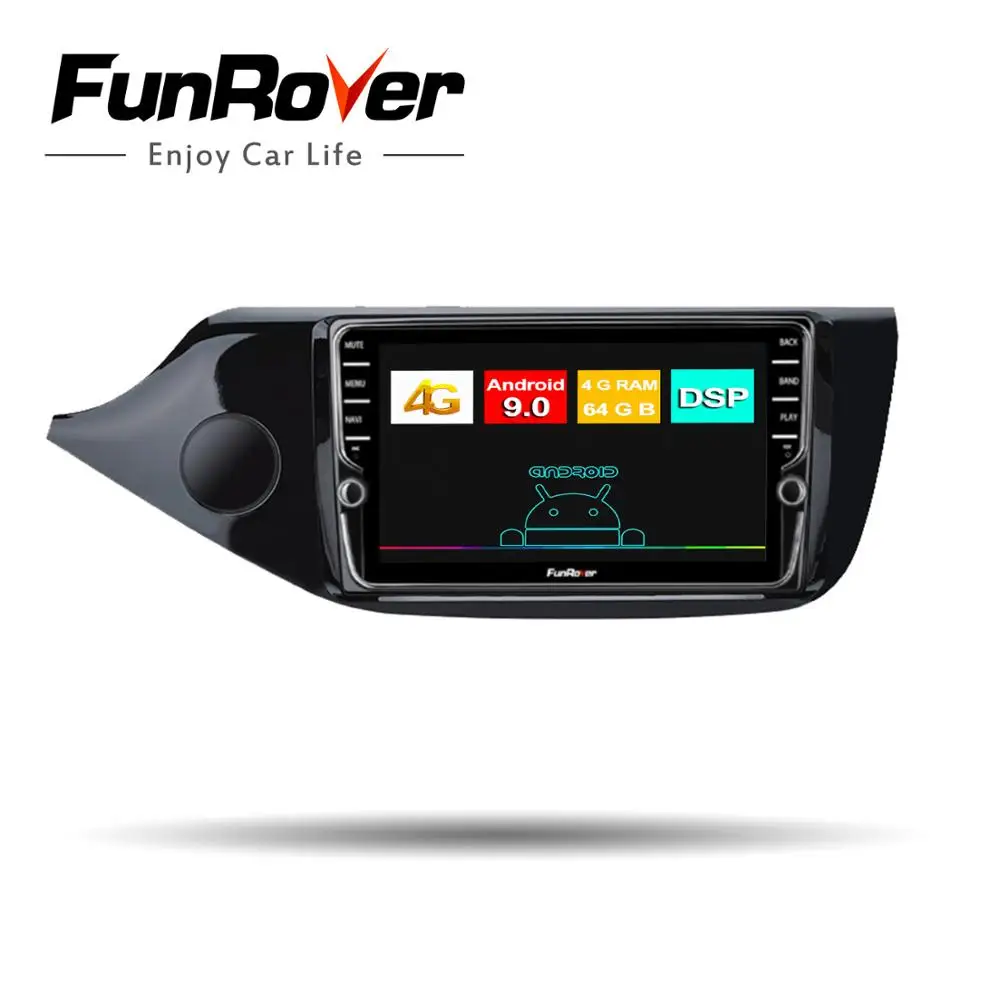 Funrover DSP 64G 8 ядерный Android 9,0 автомобильный Радио Мультимедиа Видео плеер DVD gps навигация для KIA Cee 'd CEED jd 2012- wifi FM