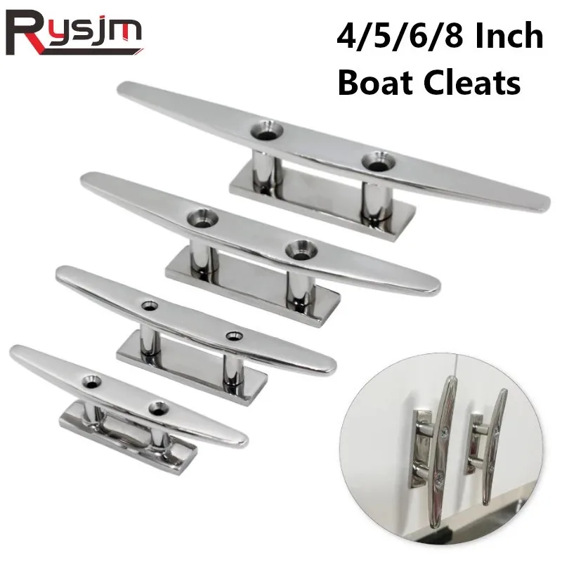 Details about   2 Holes Low Flat Deck Cleat Hardware 316 Stainless Steel For Marine Boat 