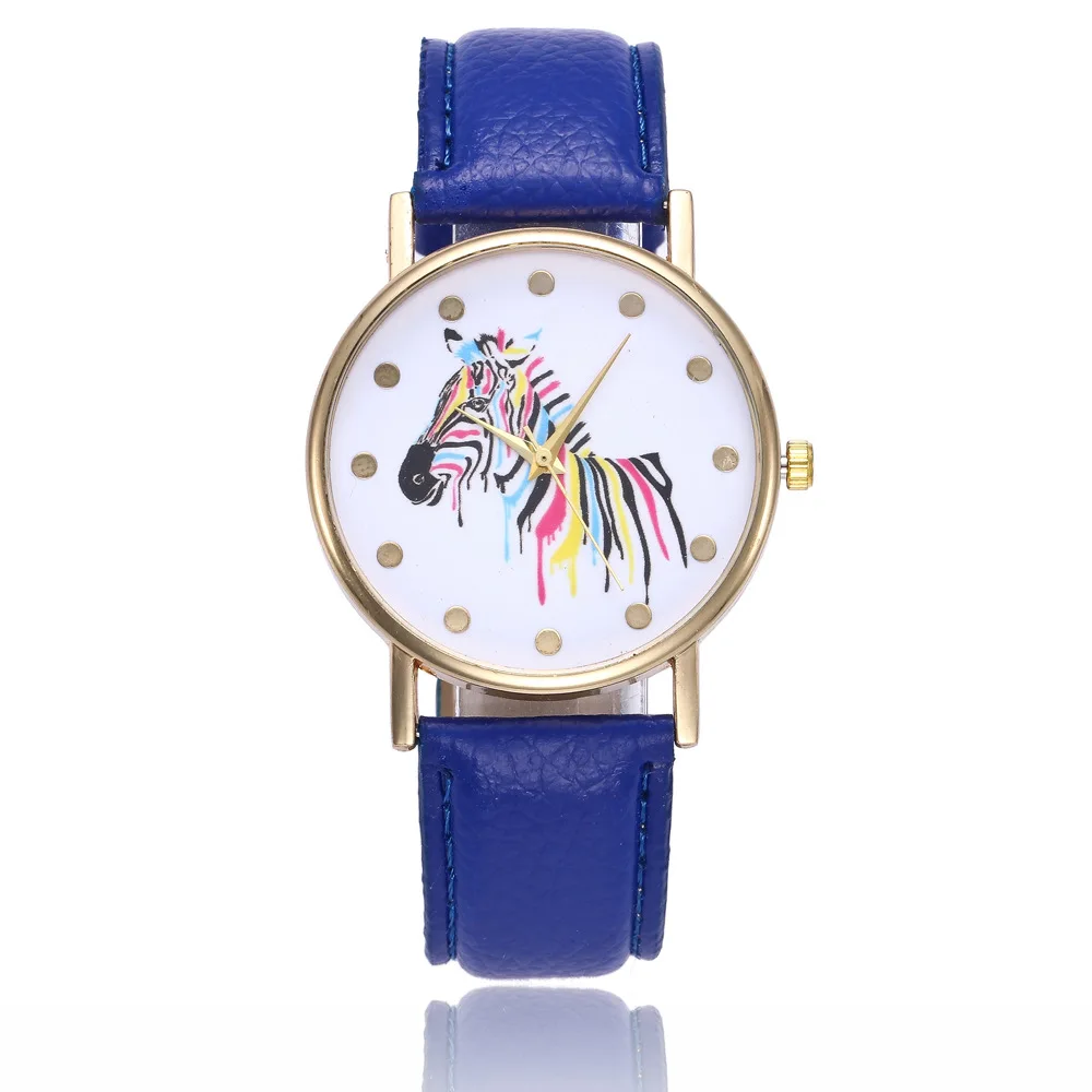 

Gift Watch Low Price Embossed Leather Strap Watch Women's Fashion Zebra Watch