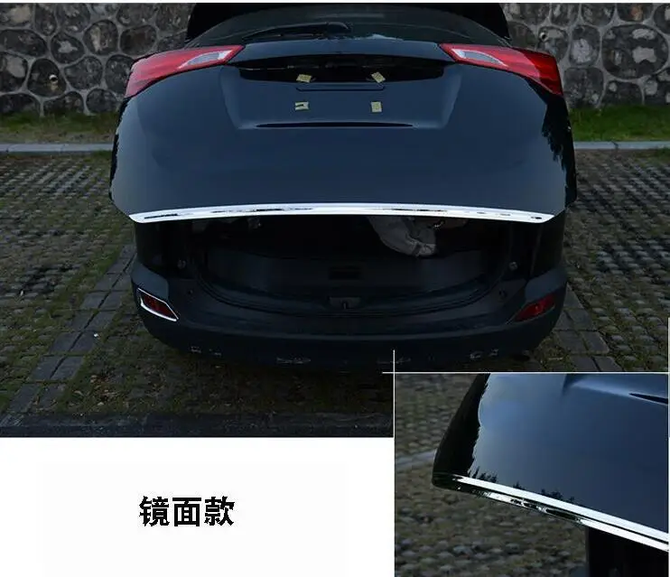 Car Door Moulding Trim For Toyota RAV4 2013 2014 2015 Tailgate Rear Door Bottom Cover Molding Trim Stainless Steel Back Door Trim Car Accessories