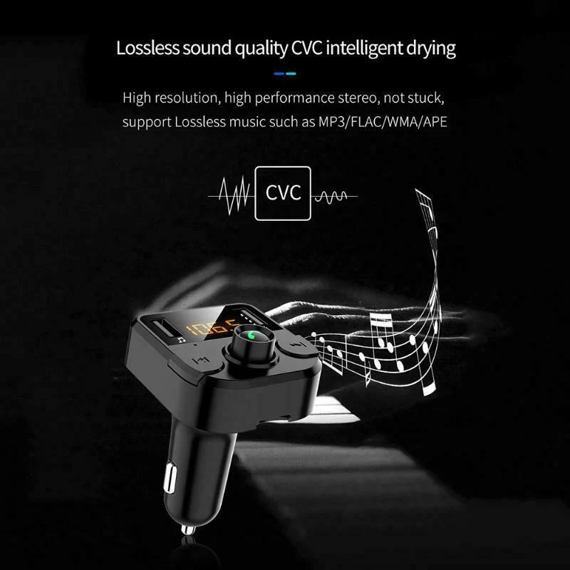 2.1A 1A автомобильное зарядное устройство с двумя USB Bluetooth 5,0 автомобильный комплект беспроводной fm-передатчик воспроизведение музыки громкой связи вызов VH99