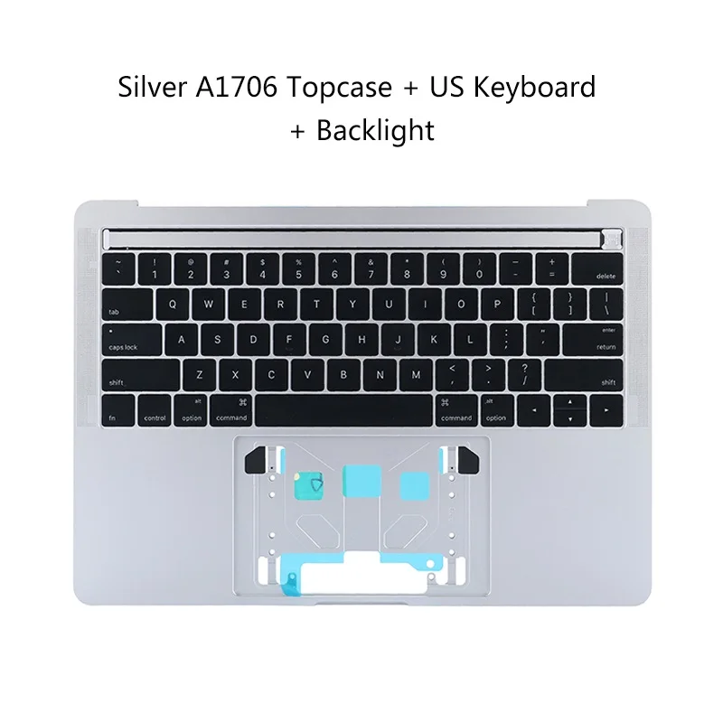 A1706 Topcase США клавиатура подсветка трекпад для Macbook retina Pro 1" A1706 Подставка для рук Серый Серебристый - Цвет: S No Trackpad