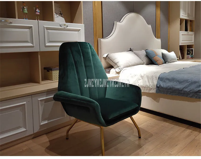 Нордический одноместный диван для отдыха, фланелевая ткань, железная художественная ножка, минималистичный диван для спальни, гостиной, роскошный диван в американском стиле